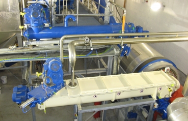 The processing of sewage sludge